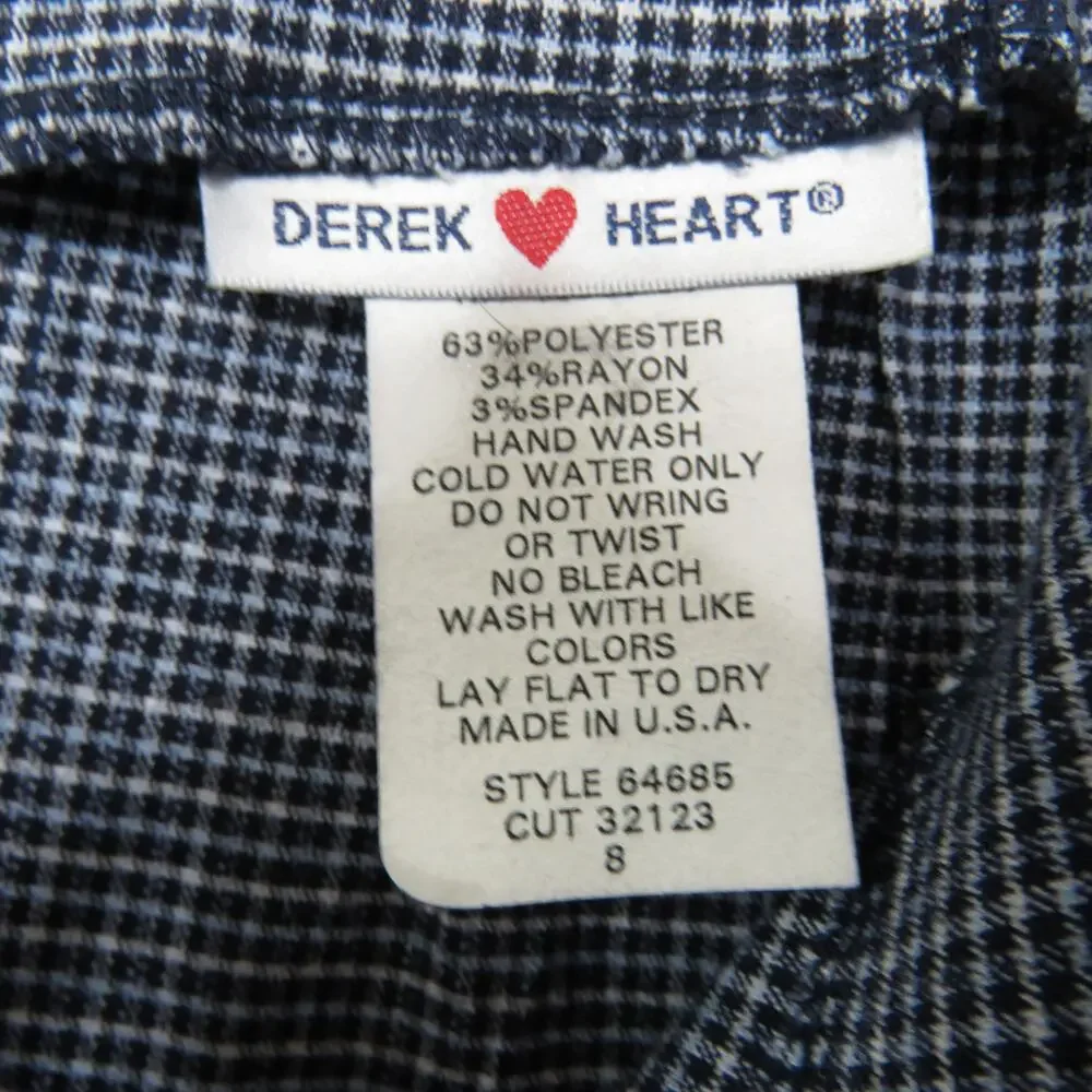 Y2k Derek Heart Blue Plaid Mini Skirt Preppy Medium